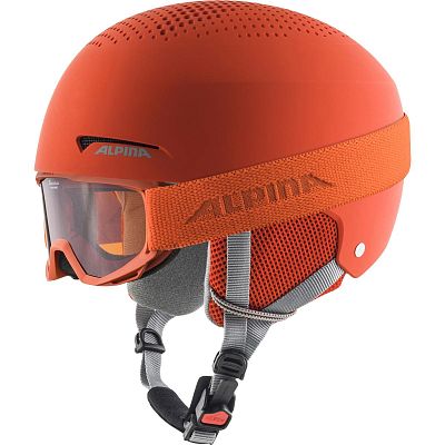 Превью Шлем горнолыжный Шлем горнолыжный ALPINA Zupo+Piney Set Pumpkin Orange Matt (A9225-40)